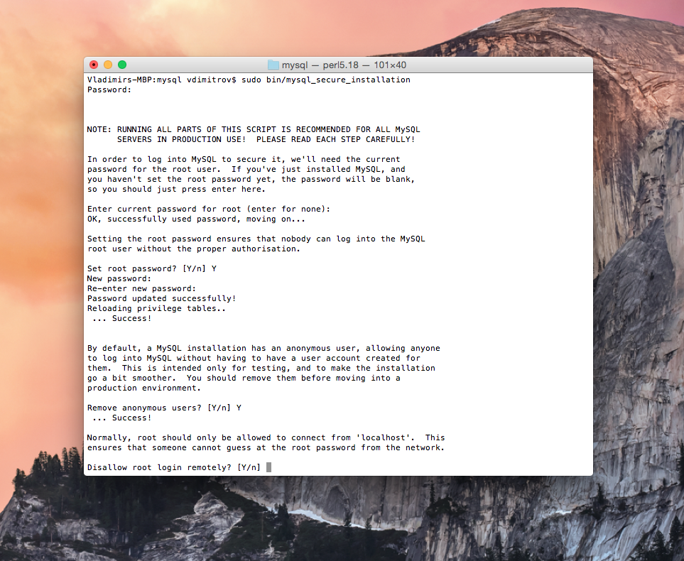 MySQLSecureInstallation
